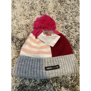 SwissTech Unisex 3M Thinsulate Fully Lined One Size Beanie Knit Cuff Pom Pom Hat